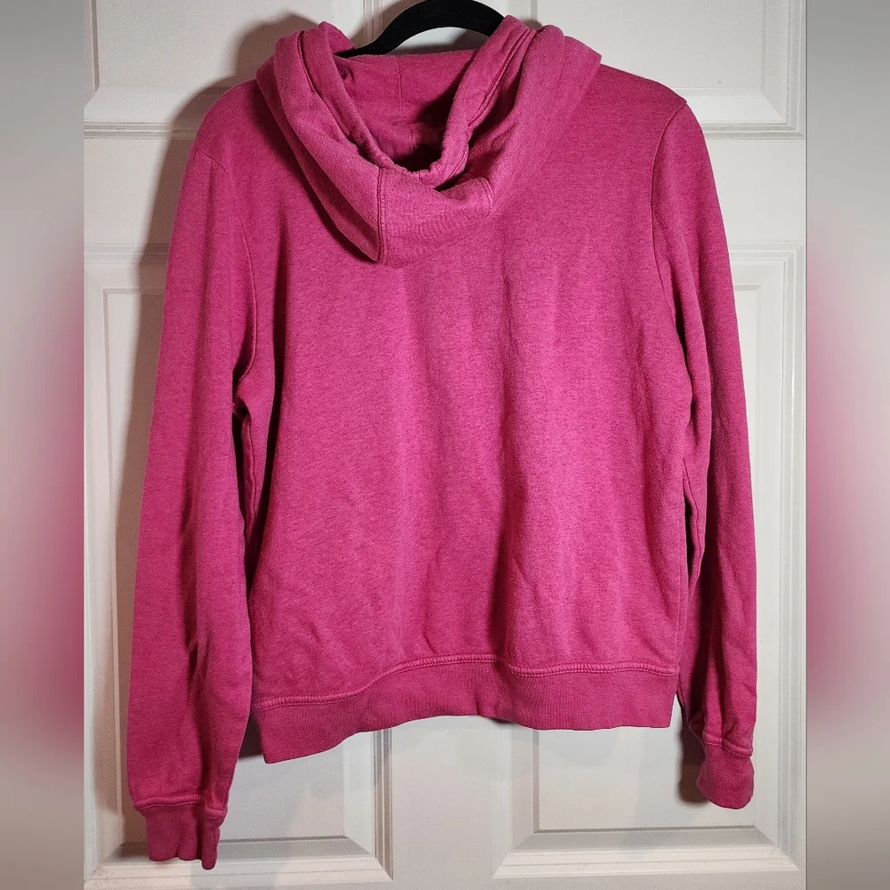 Nike Fuchsia Pullover Hoodie Small Cowl Neck Small Hole Left Sleeve